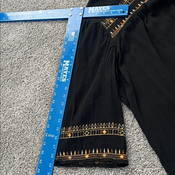 J. Jill Boho Black Embroidered Peasant Blouse Top 3/4 Sleeve - Size XL - Picture 7 of 7